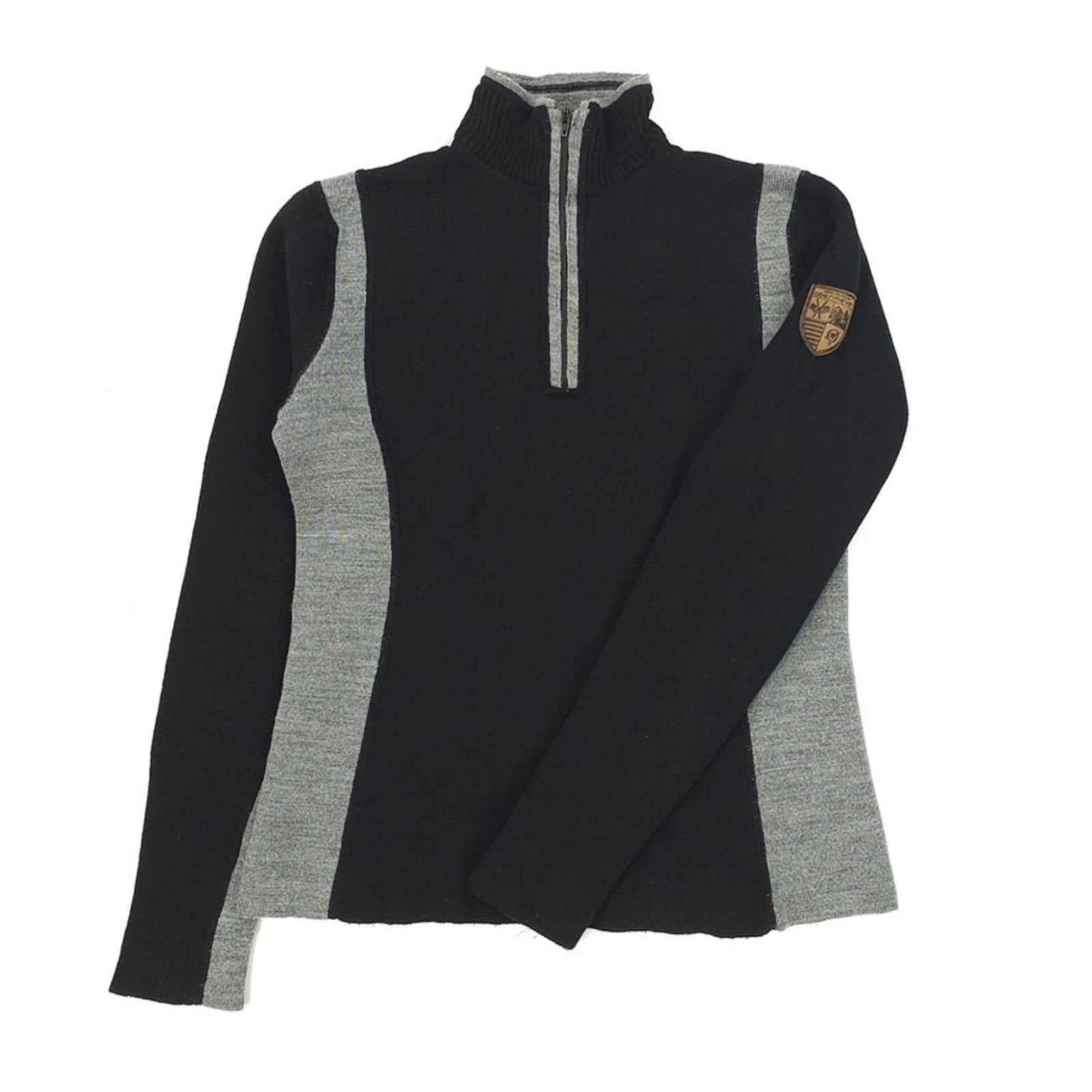 Obermeyer Merino Wool Cashmere 1/4 Zip Sweater Outdoor Sporty Apres Ski Gorpcore